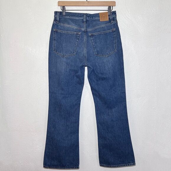 TOTEME Cropped Kick Denim in Mid Blue - Picture 3 of 8